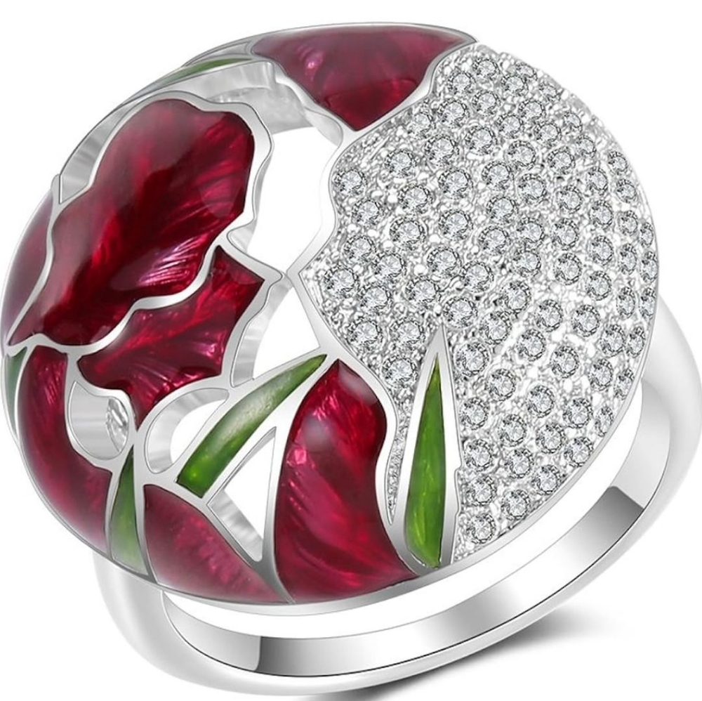 Enamel Statement Ring - image 1